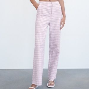 Zara gingham purple pants